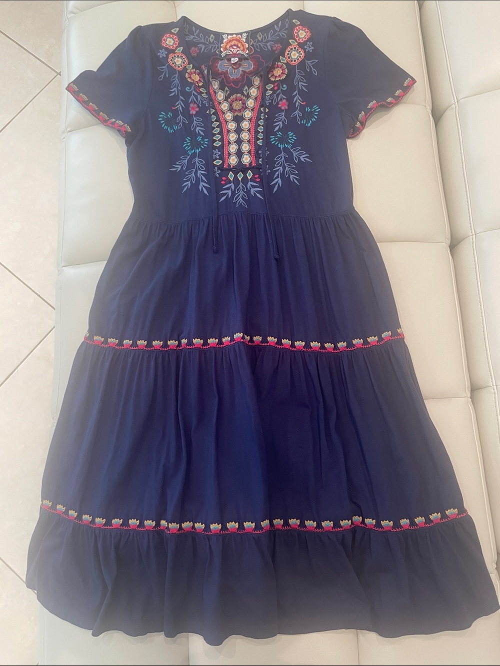Johnny Was Sicilia tiered knit dress 100% cotton size S